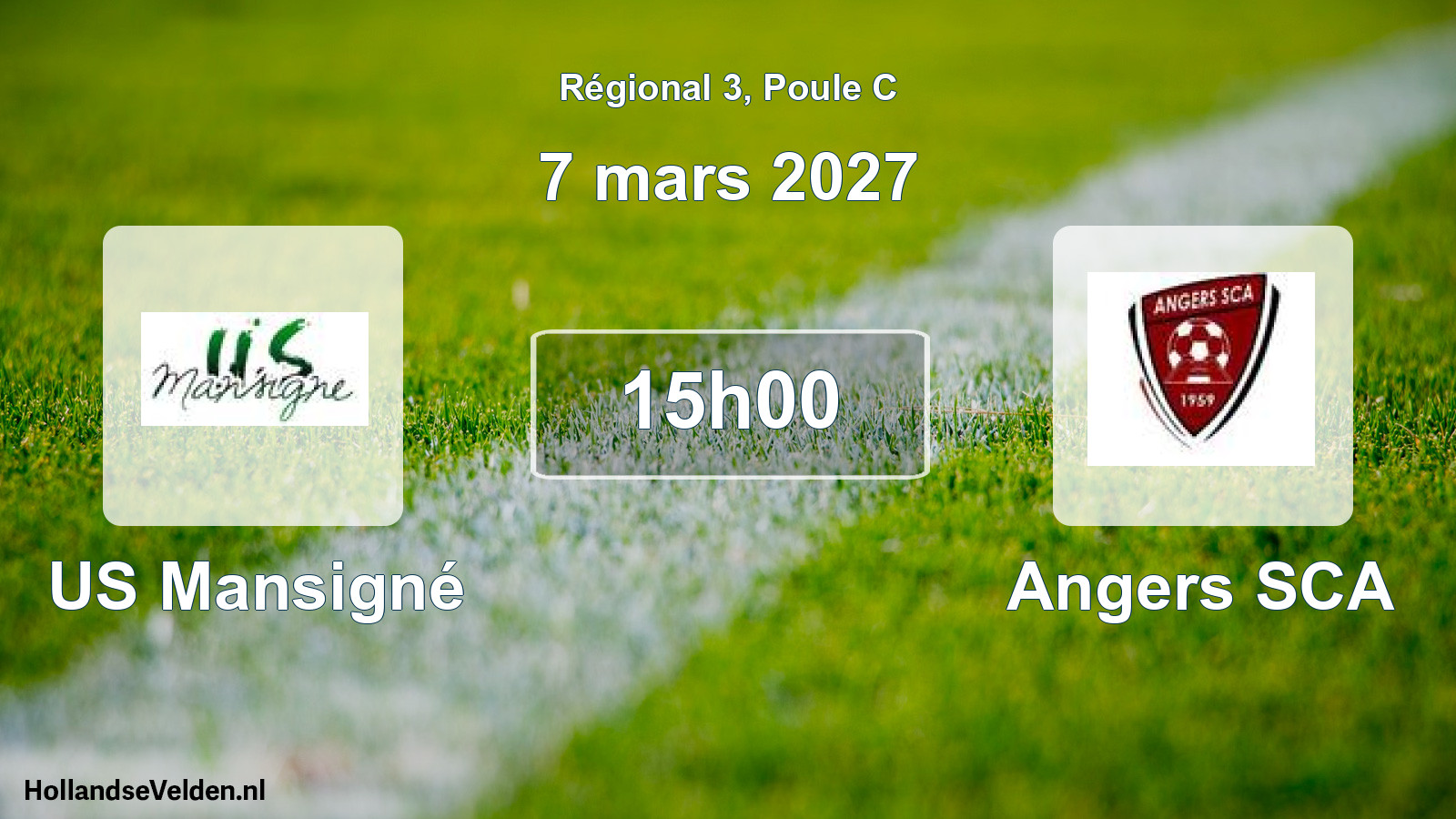 Match programmé: US Mansigné - Angers SCA (7 mars 2027)