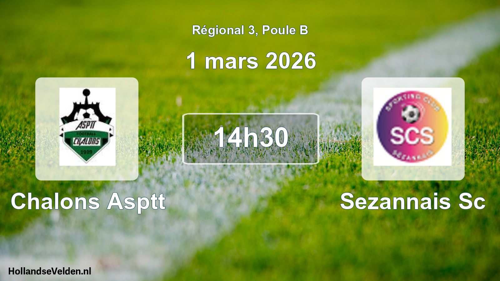 Geplande wedstrijd: Chalons Asptt - Sezannais Sc (1 mars 2026)