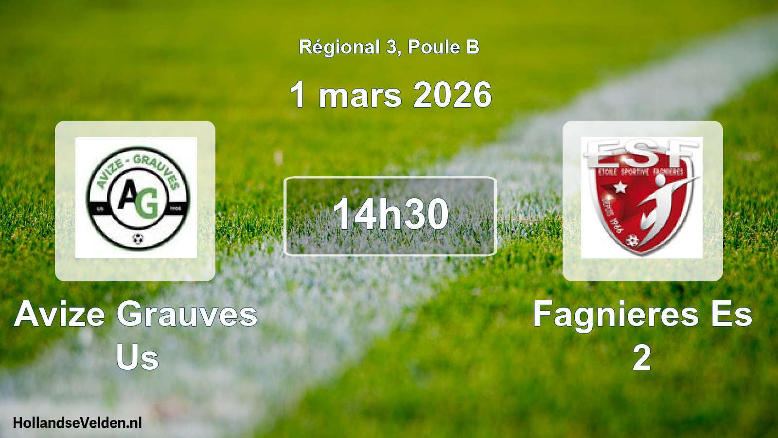 Geplande wedstrijd: Avize Grauves Us - Fagnieres Es 2 (1 mars 2026)
