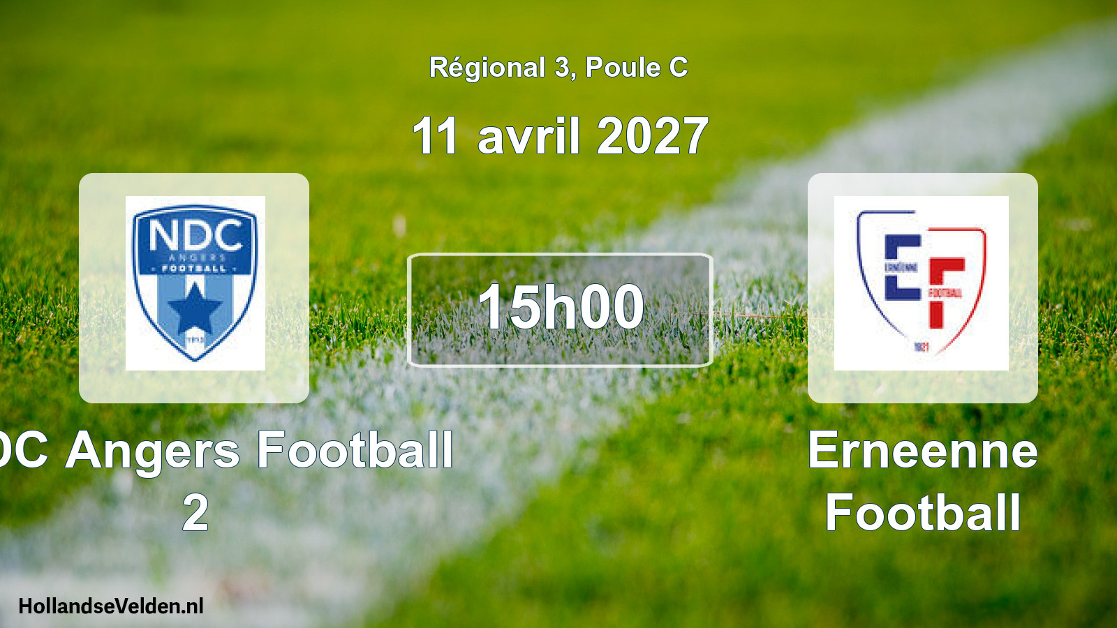 Scheduled Match: NDC Angers Football 2 - Erneenne Football (11 April 2027)