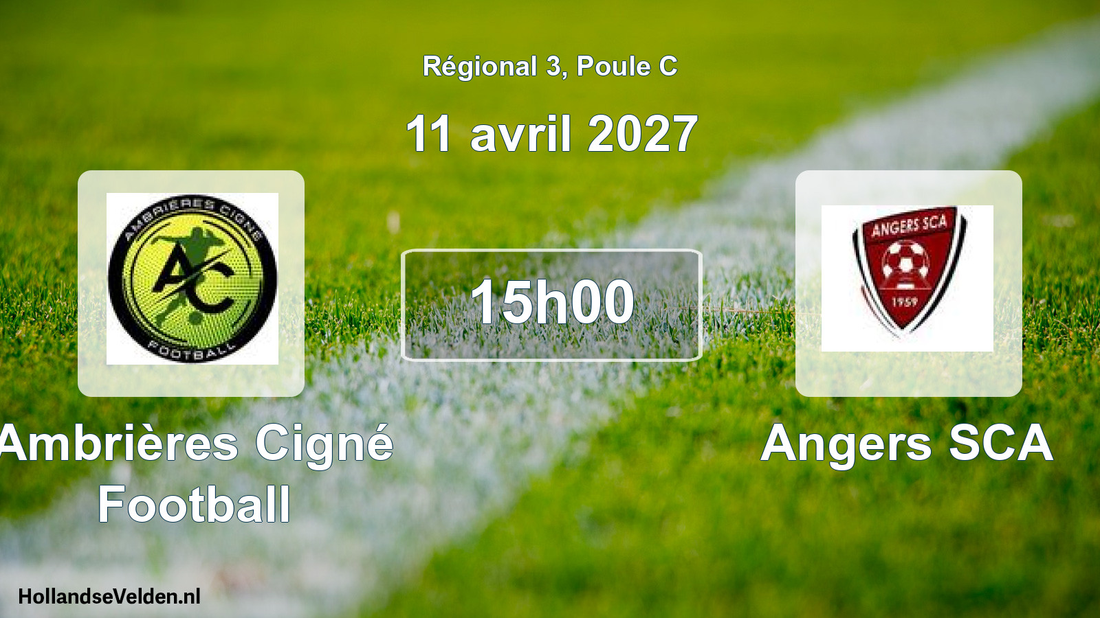 Geplande wedstrijd: Ambrières Cigné Football - Angers SCA (11 april 2027)