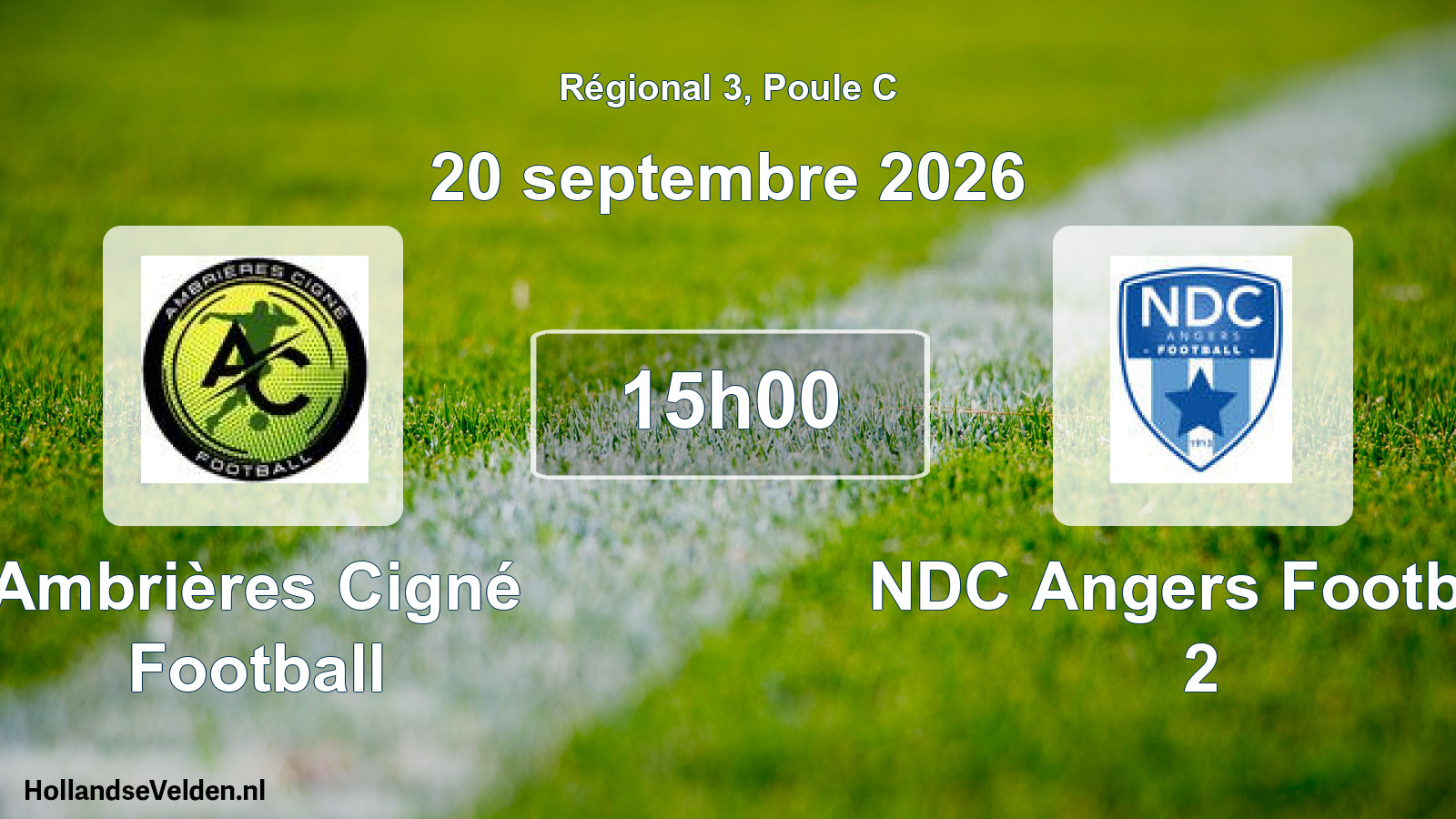 Scheduled Match: Ambrières Cigné Football - NDC Angers Football 2 (20 September 2026)