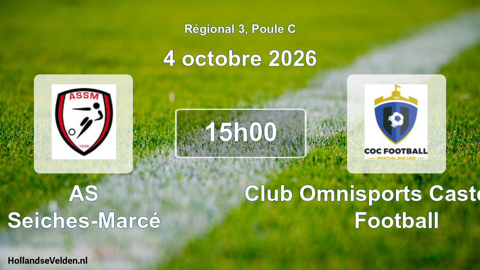 Match programmé: AS Seiches-Marcé - Club Omnisports Castélorien Football (4 octobre 2026)