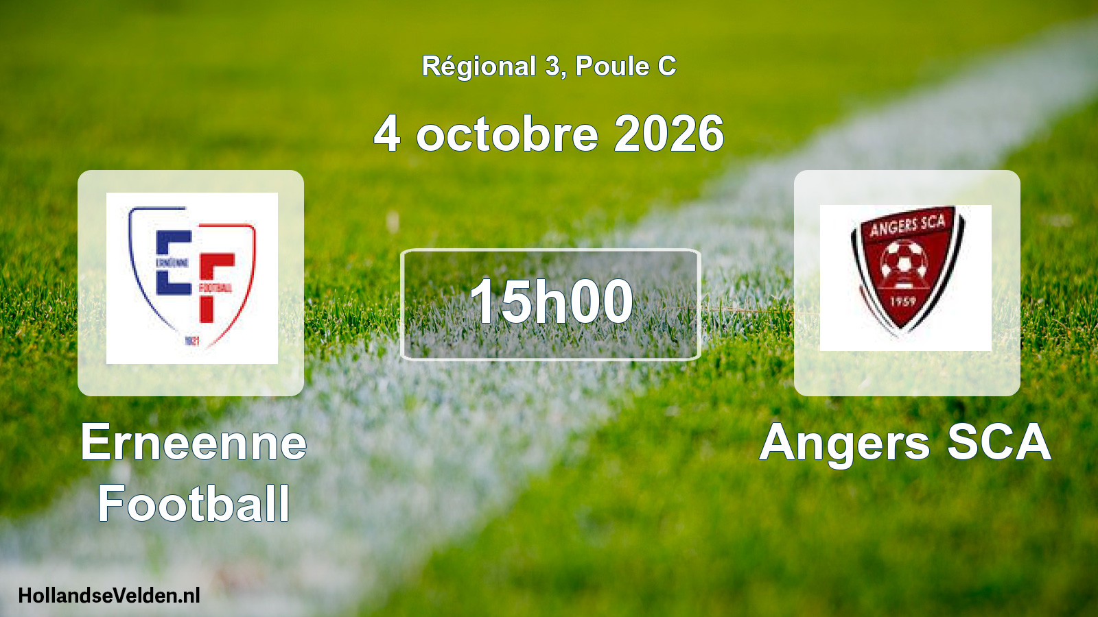 Scheduled Match: Erneenne Football - Angers SCA (4 October 2026)