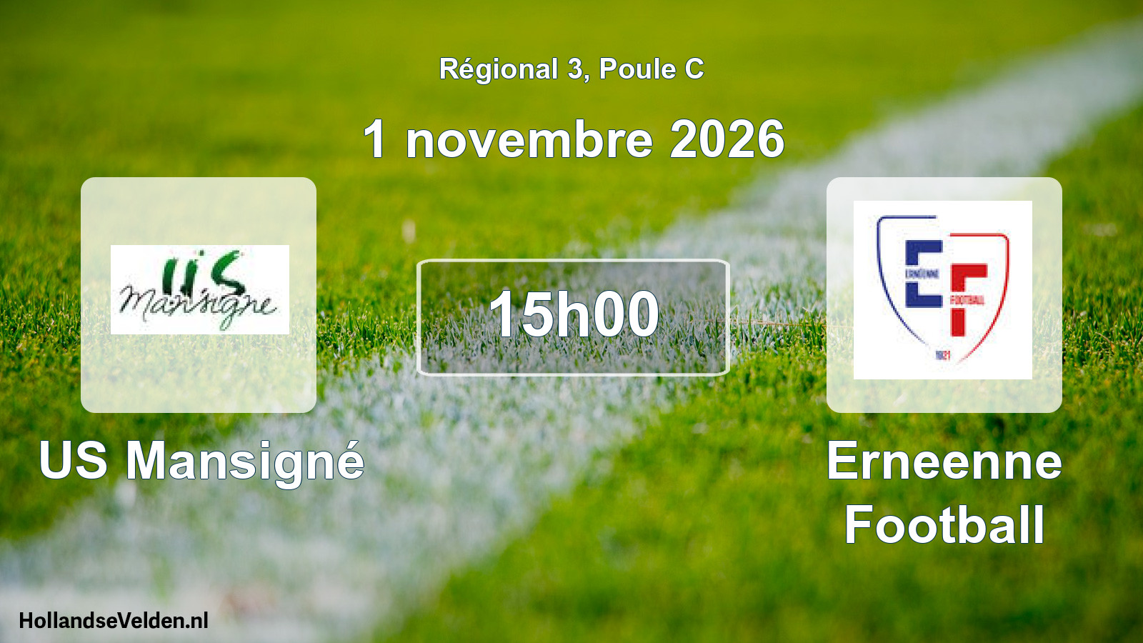 Scheduled Match: US Mansigné - Erneenne Football (1 November 2026)