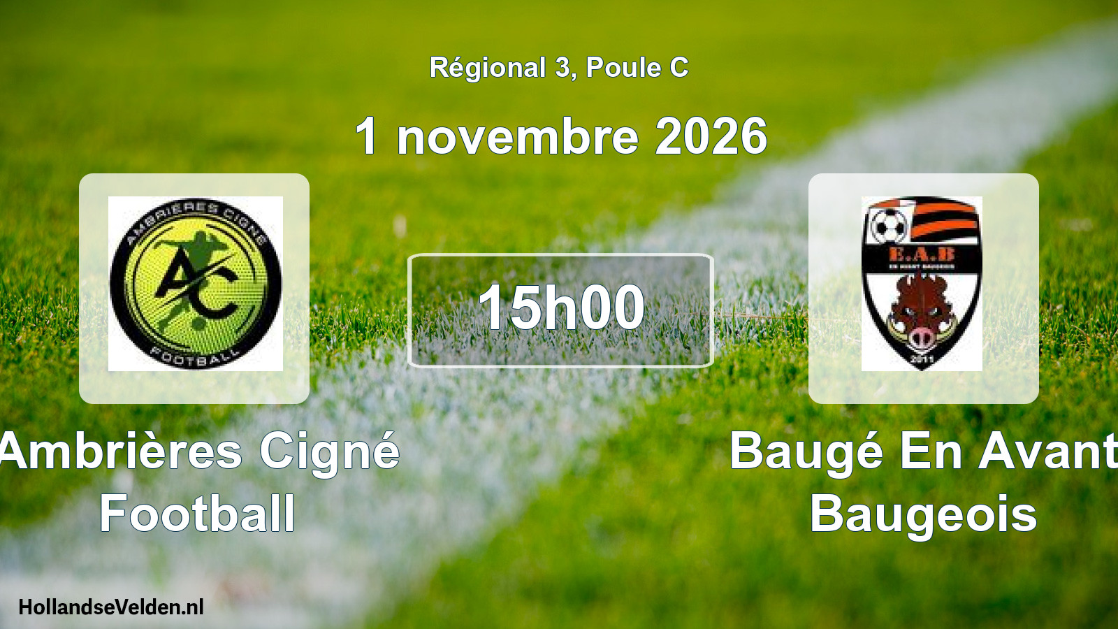 Scheduled Match: Ambrières Cigné Football - Baugé En Avant Baugeois (1 November 2026)