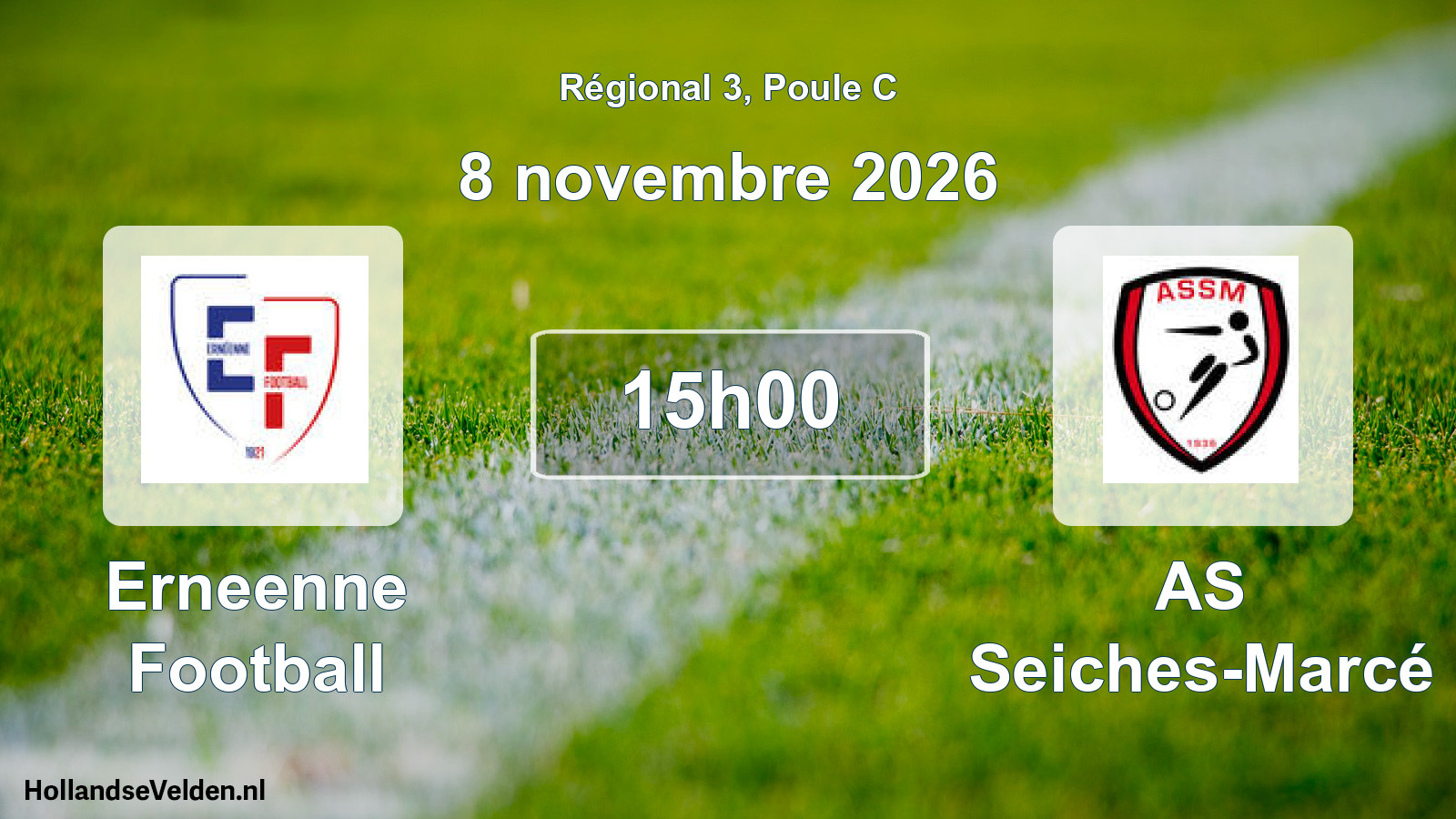 Scheduled Match: Erneenne Football - AS Seiches-Marcé (8 November 2026)