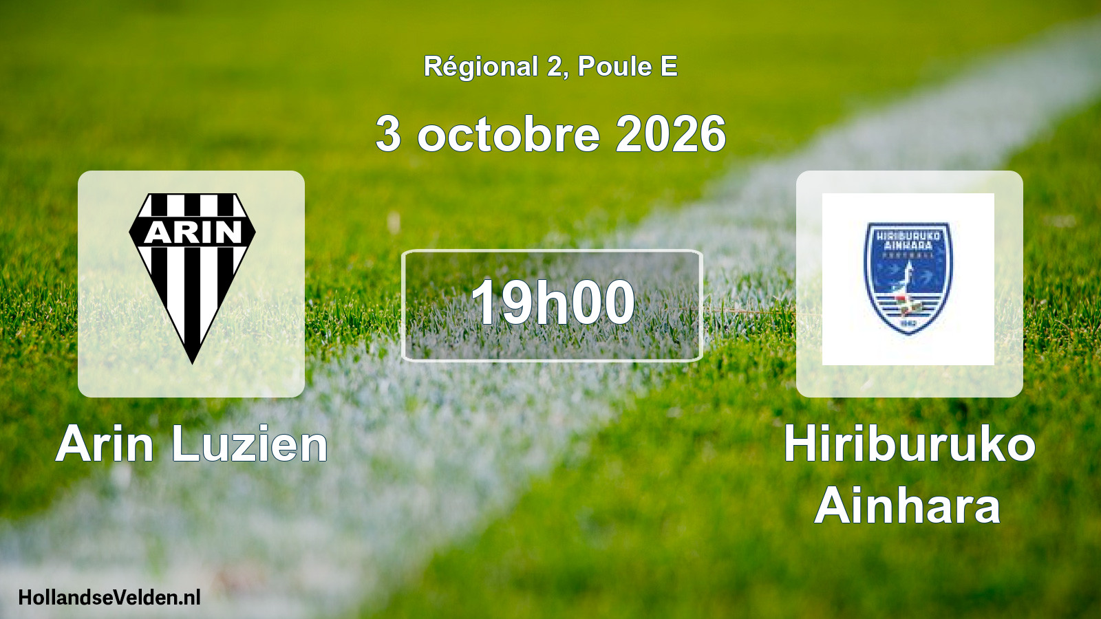 Geplande wedstrijd: Arin Luzien - Hiriburuko Ainhara (3 oktober 2026)