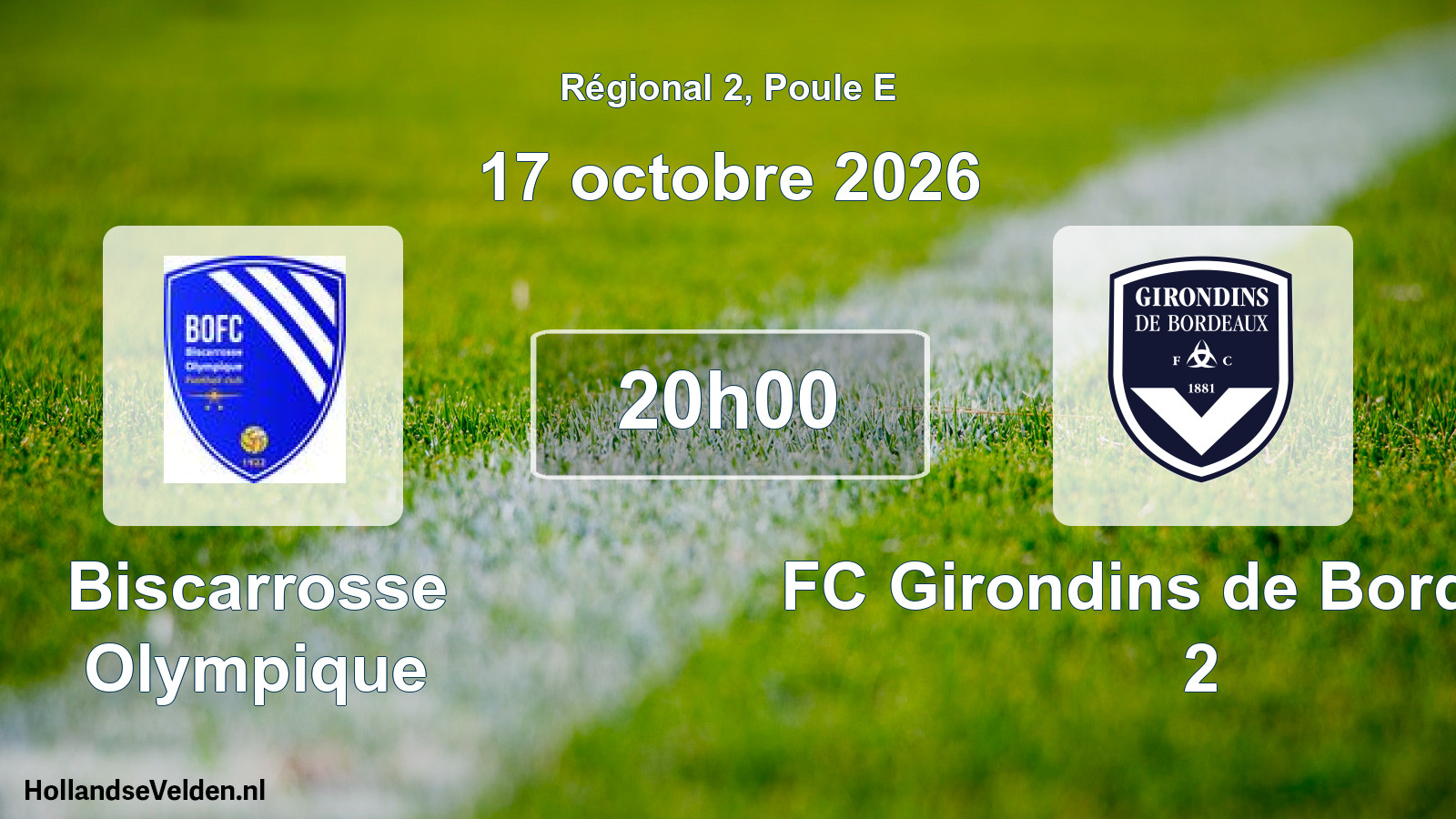 Scheduled Match: Biscarrosse Olympique - FC Girondins de Bordeaux 2 (17 October 2026)