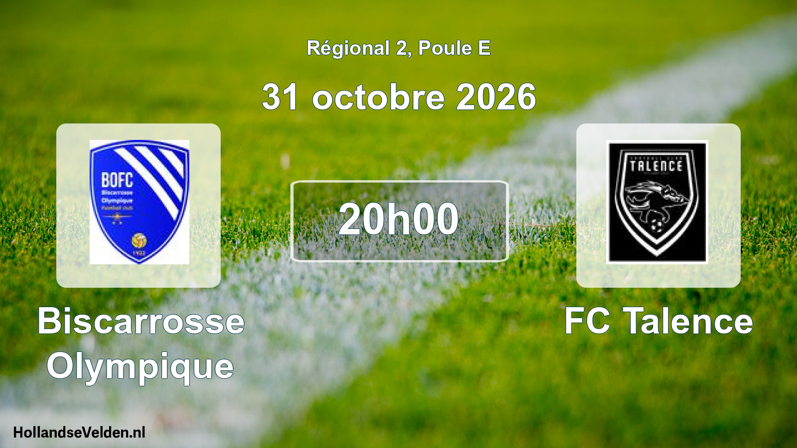 Scheduled Match: Biscarrosse Olympique - FC Talence (31 October 2026)