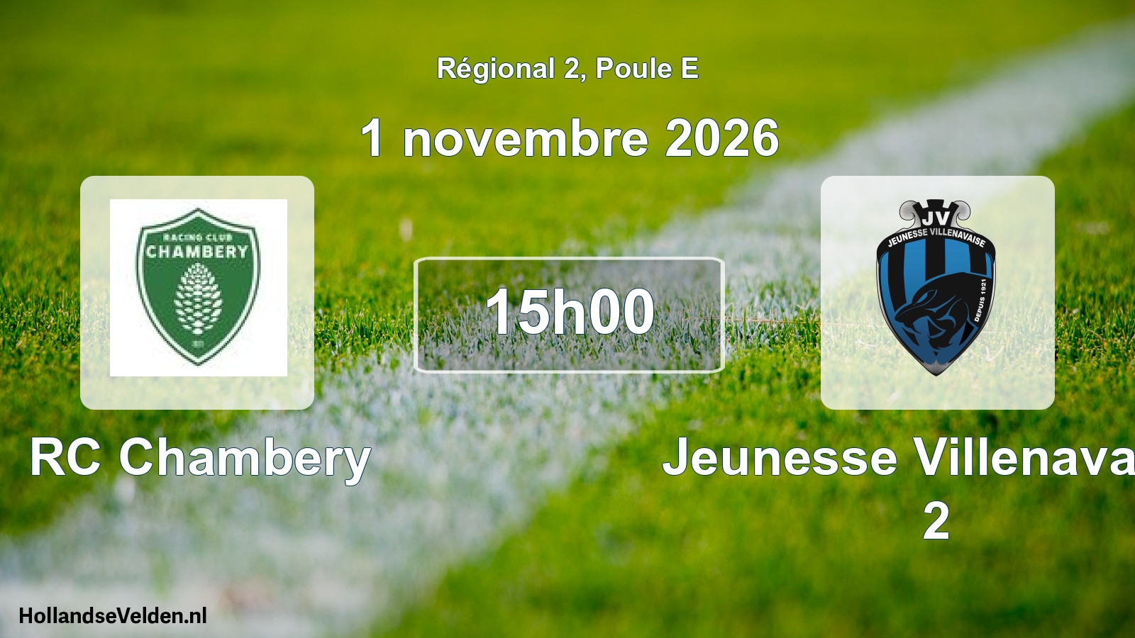 Scheduled Match: RC Chambery - Jeunesse Villenavaise 2 (1 November 2026)