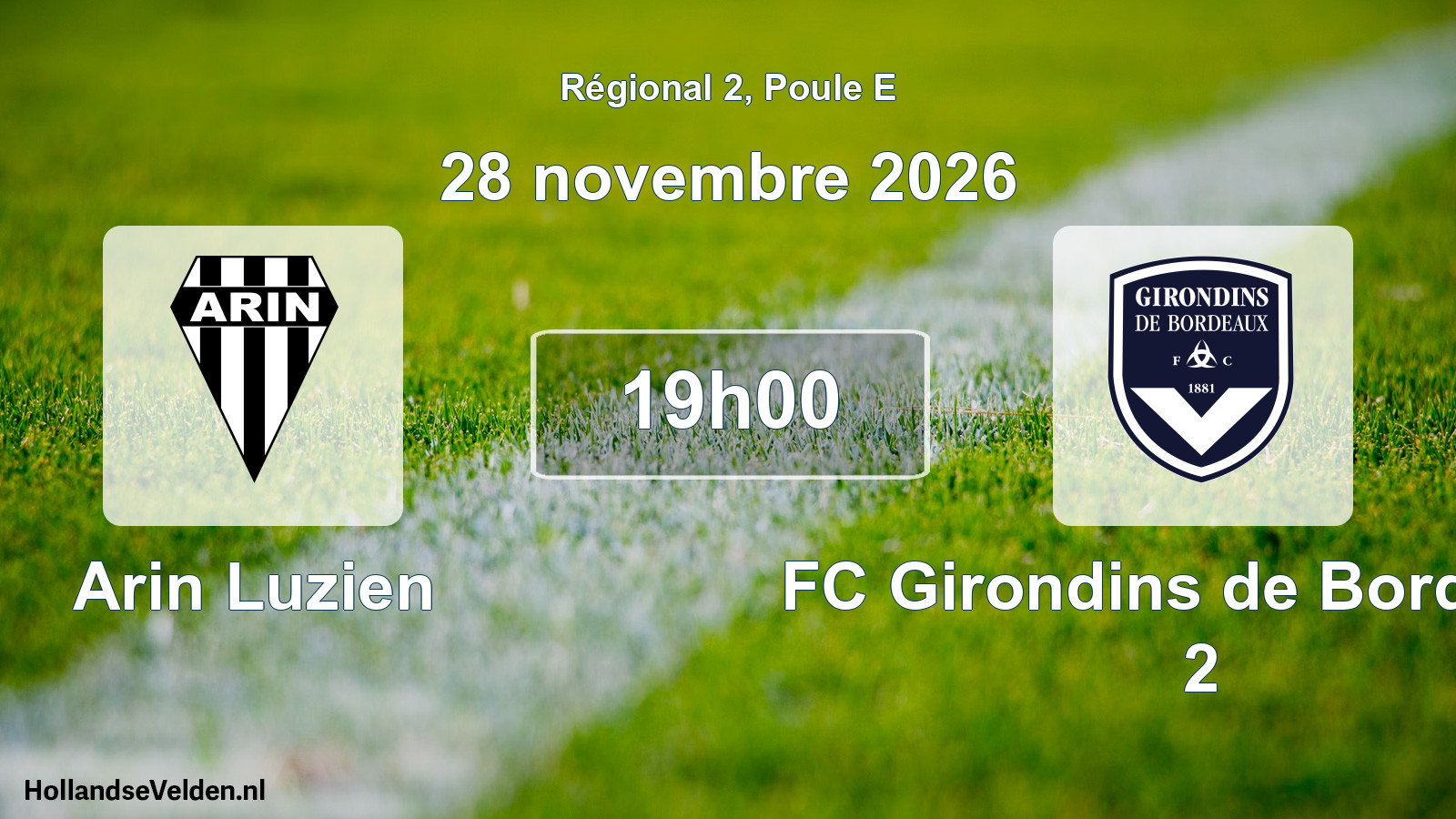 Scheduled Match: Arin Luzien - FC Girondins de Bordeaux 2 (28 November 2026)