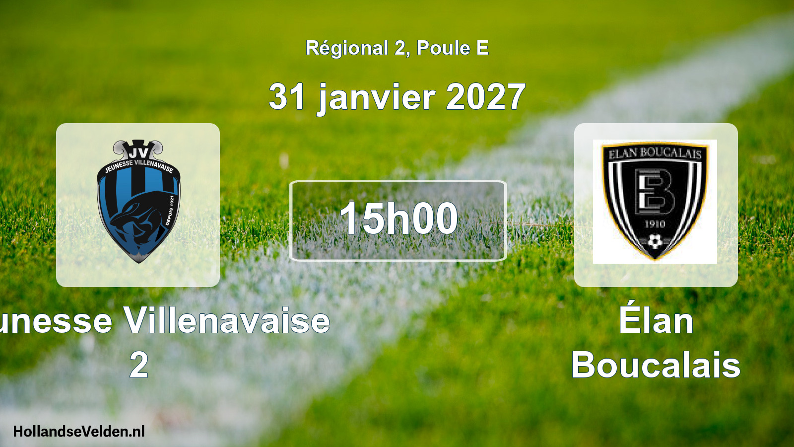 Scheduled Match: Jeunesse Villenavaise 2 - Élan Boucalais (31 January 2027)