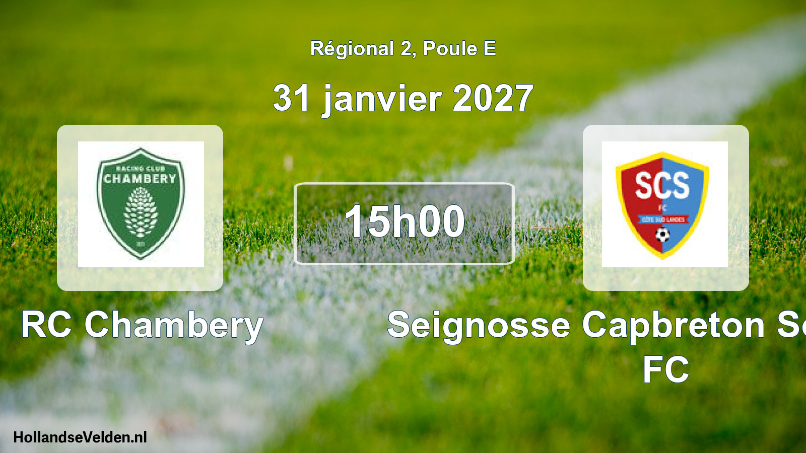 Geplande wedstrijd: RC Chambery - Seignosse Capbreton Soustons FC (31 januari 2027)