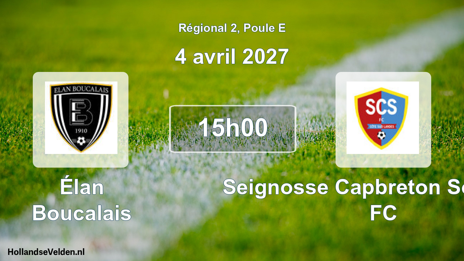 Scheduled Match: Élan Boucalais - Seignosse Capbreton Soustons FC (4 April 2027)