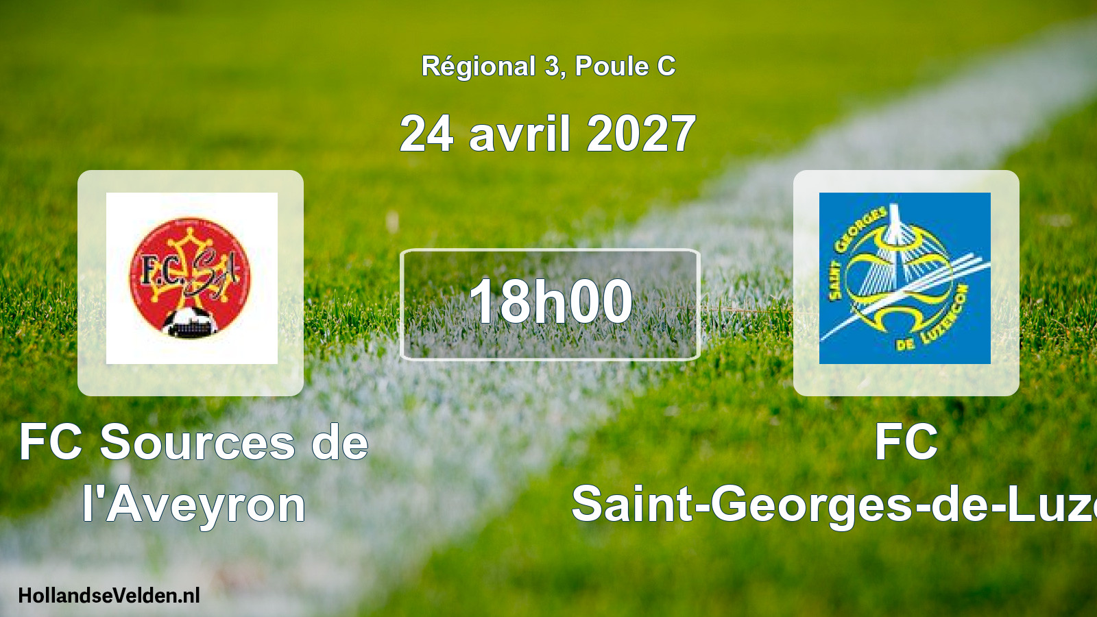 Match programmé: FC Sources de l'Aveyron - FC Saint-Georges-de-Luzençon (24 avril 2027)