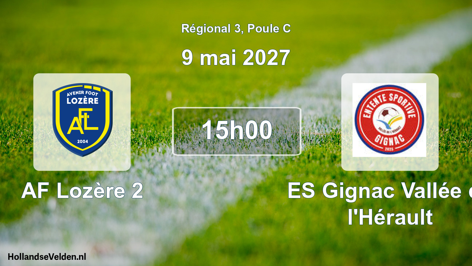 Match programmé: AF Lozère 2 - ES Gignac Vallée de l'Hérault (9 mai 2027)