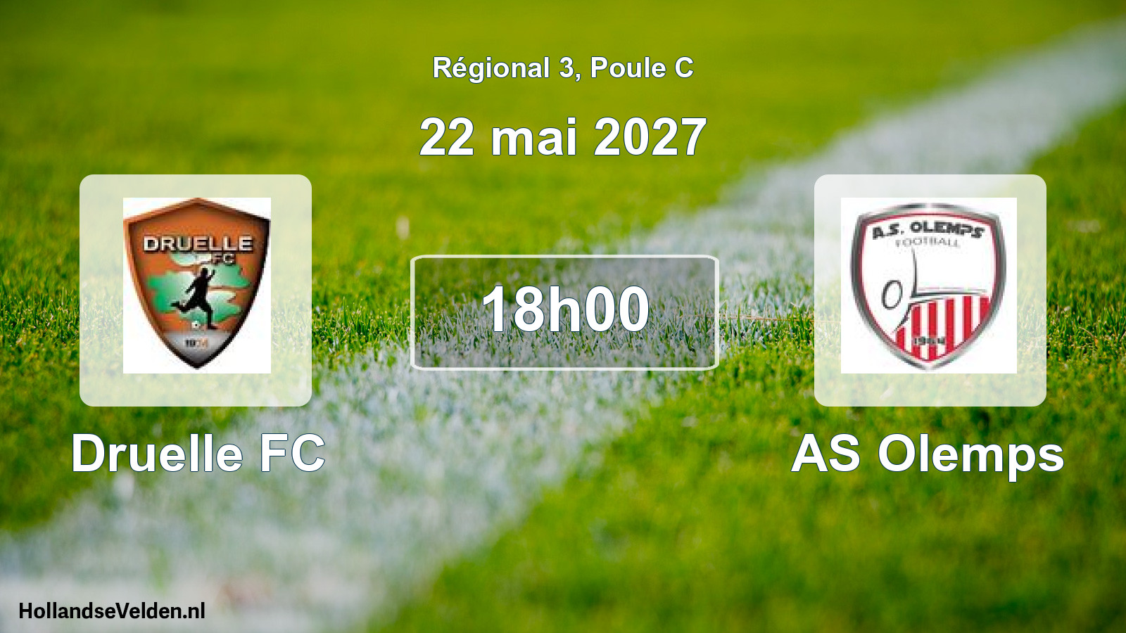 Match programmé: Druelle FC - AS Olemps (22 mai 2027)