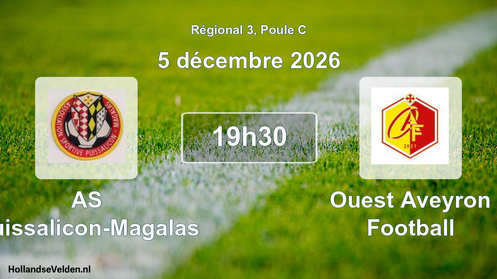 Match programmé: AS Puissalicon-Magalas - Ouest Aveyron Football (5 décembre 2026)
