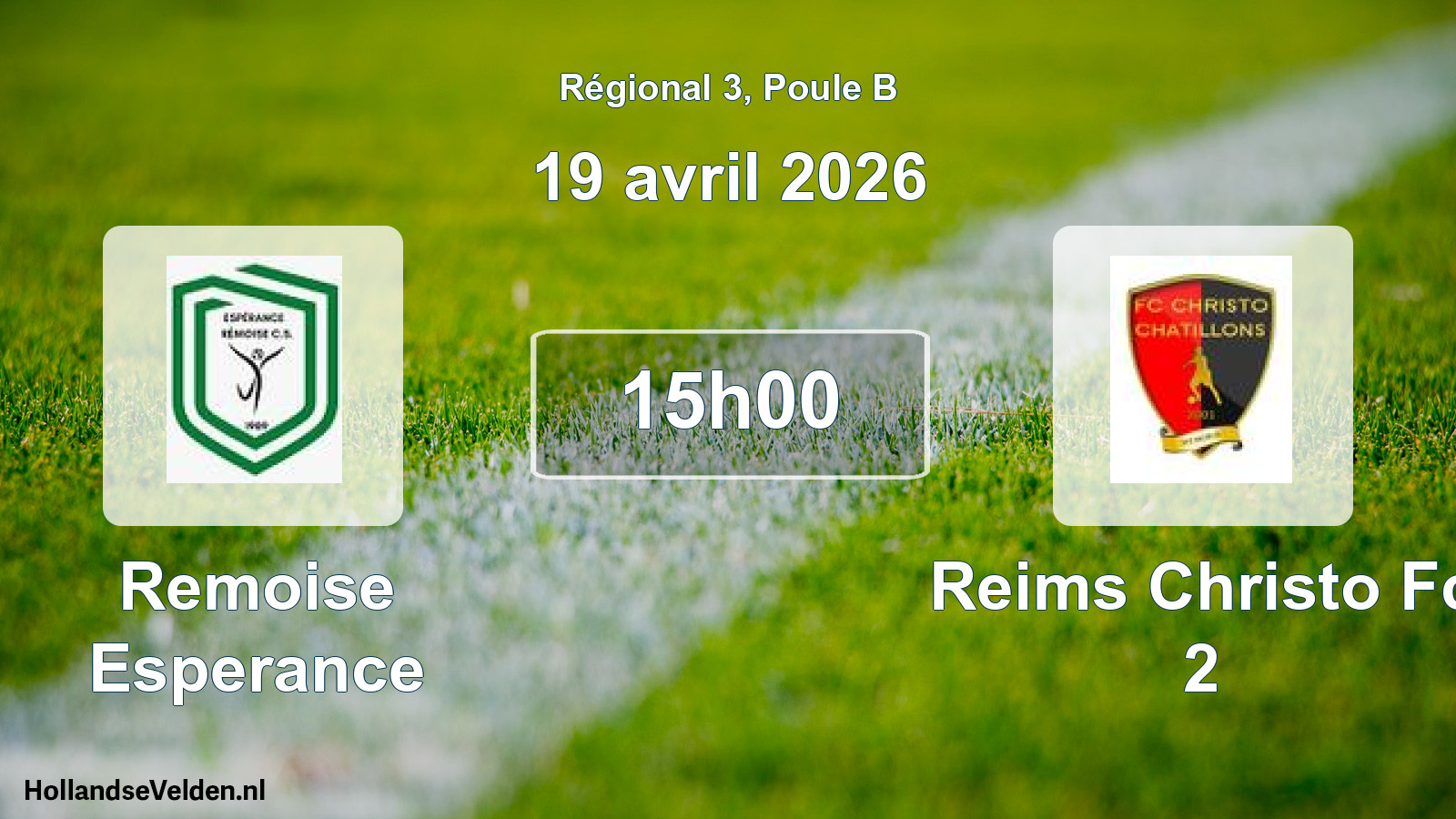 Geplande wedstrijd: Remoise Esperance - Reims Christo Fc 2 (19 april 2026)