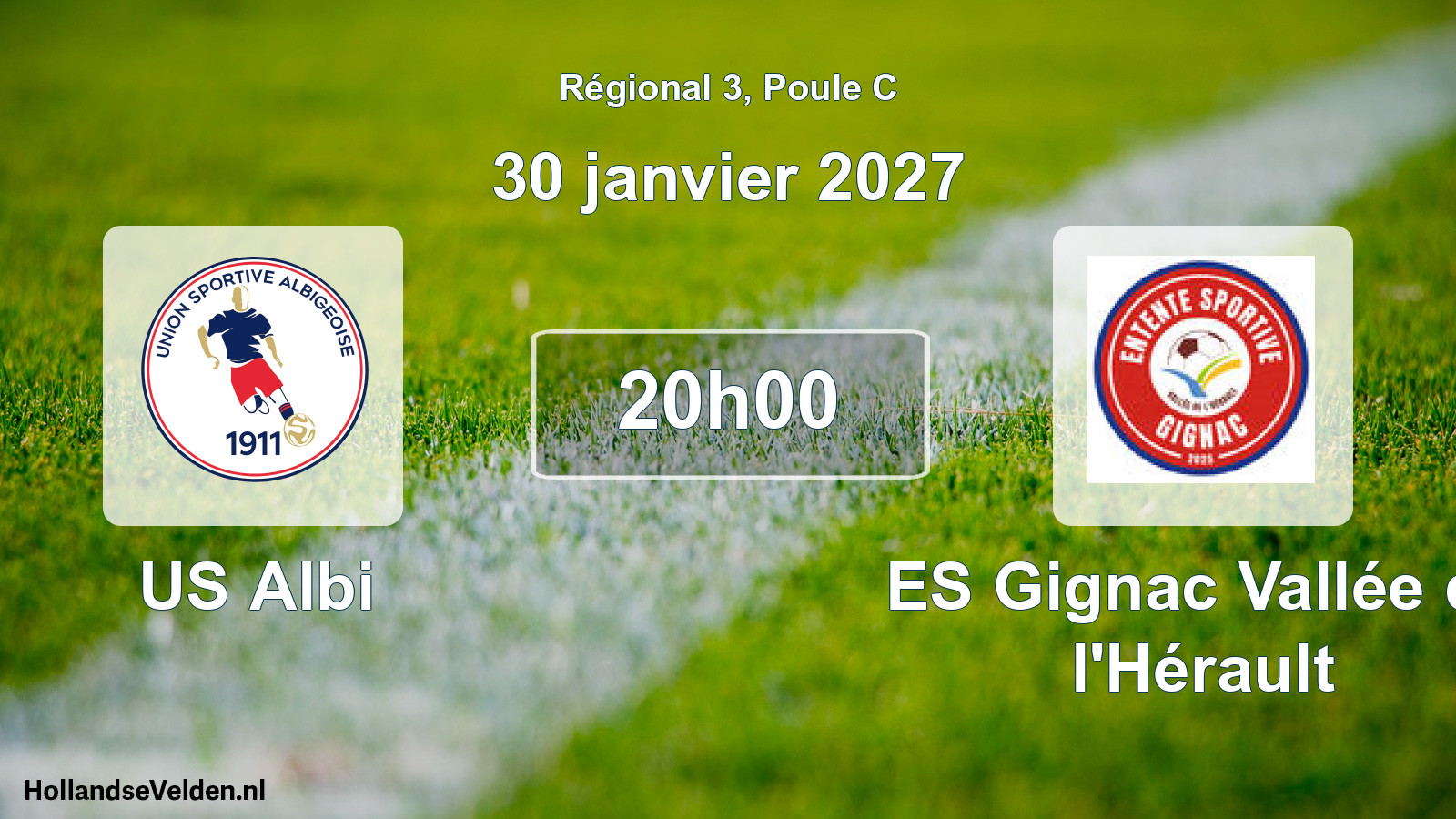 Match programmé: US Albi - ES Gignac Vallée de l'Hérault (30 janvier 2027)