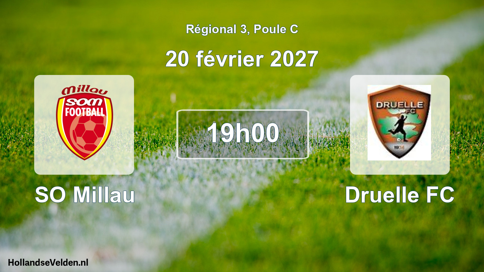 Match programmé: SO Millau - Druelle FC (20 février 2027)