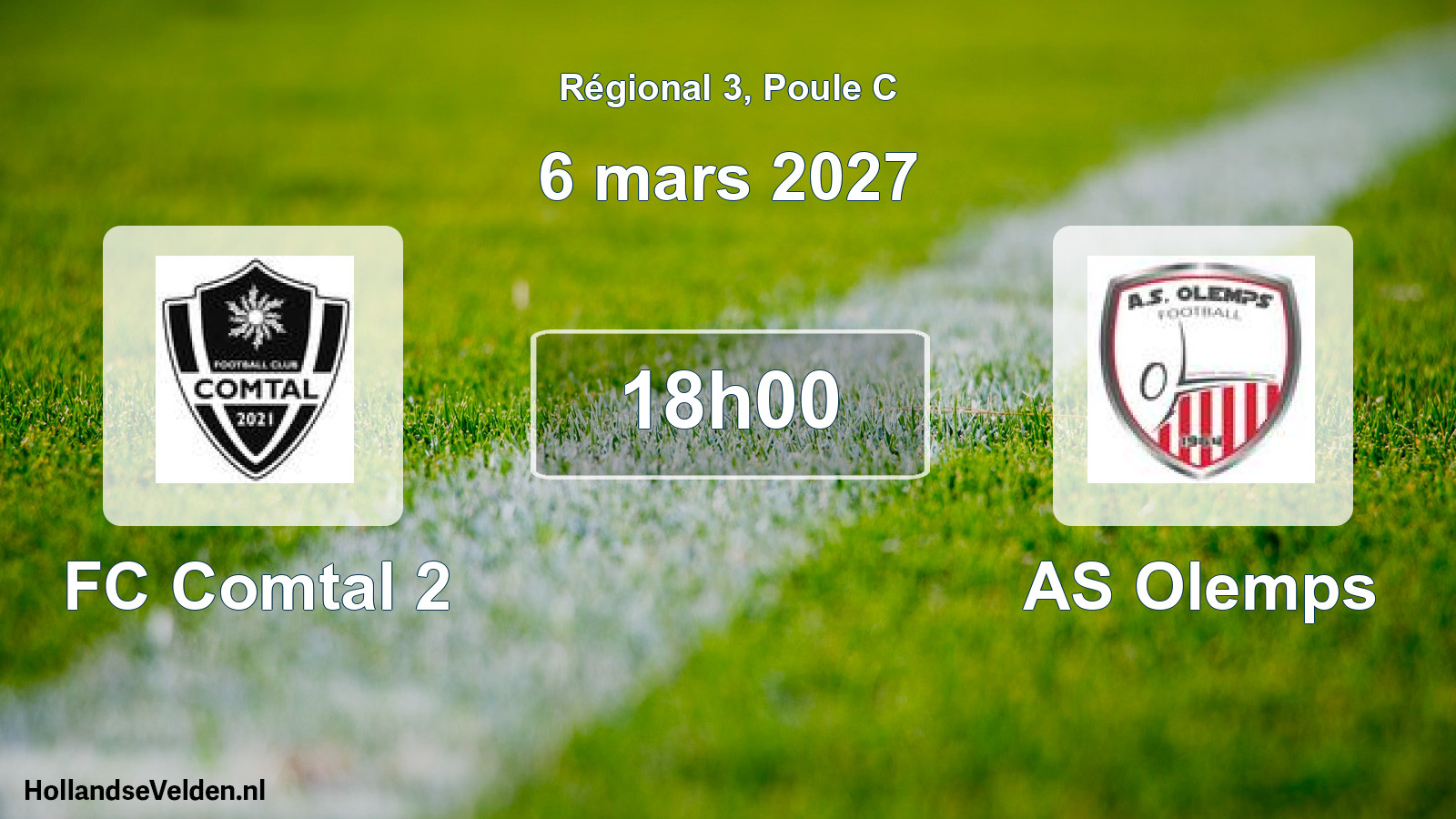 Match programmé: FC Comtal 2 - AS Olemps (6 mars 2027)