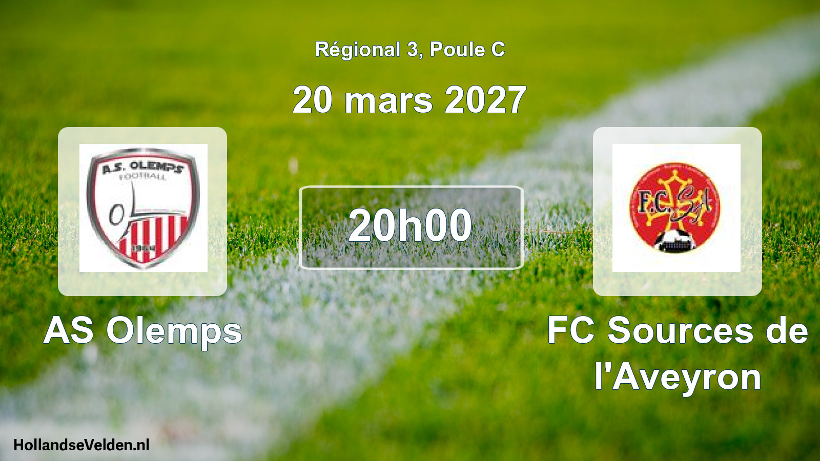 Scheduled Match: AS Olemps - FC Sources de l'Aveyron (20 March 2027)