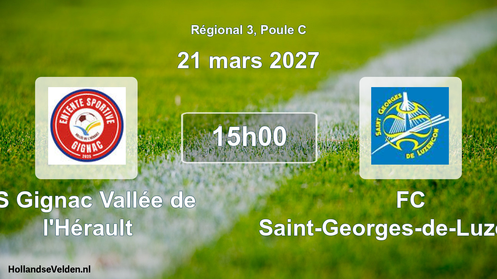 Match programmé: ES Gignac Vallée de l'Hérault - FC Saint-Georges-de-Luzençon (21 mars 2027)