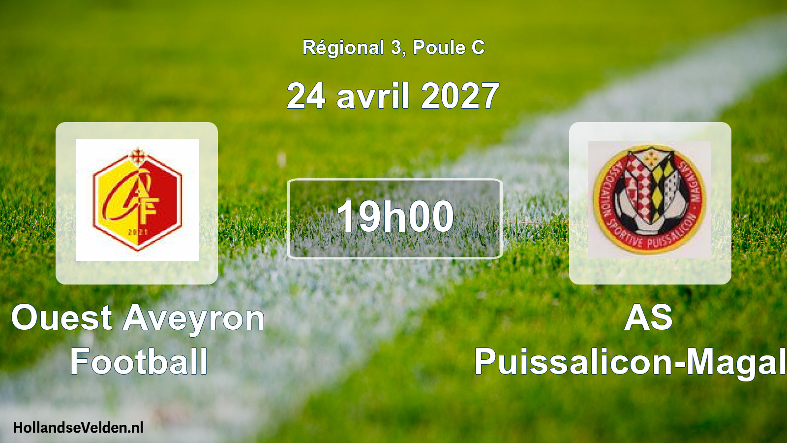Match programmé: Ouest Aveyron Football - AS Puissalicon-Magalas (24 avril 2027)