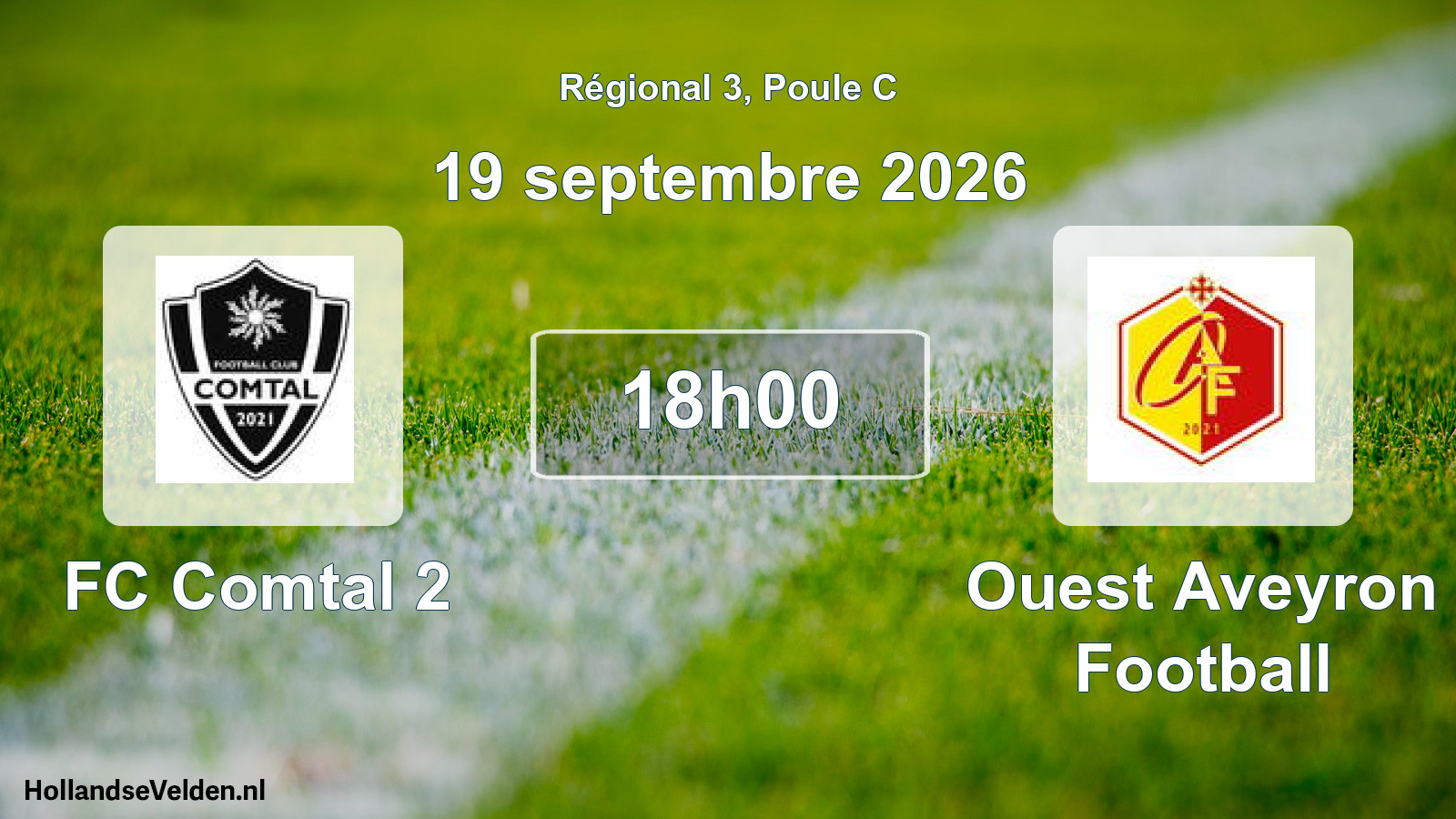 Match programmé: FC Comtal 2 - Ouest Aveyron Football (19 septembre 2026)