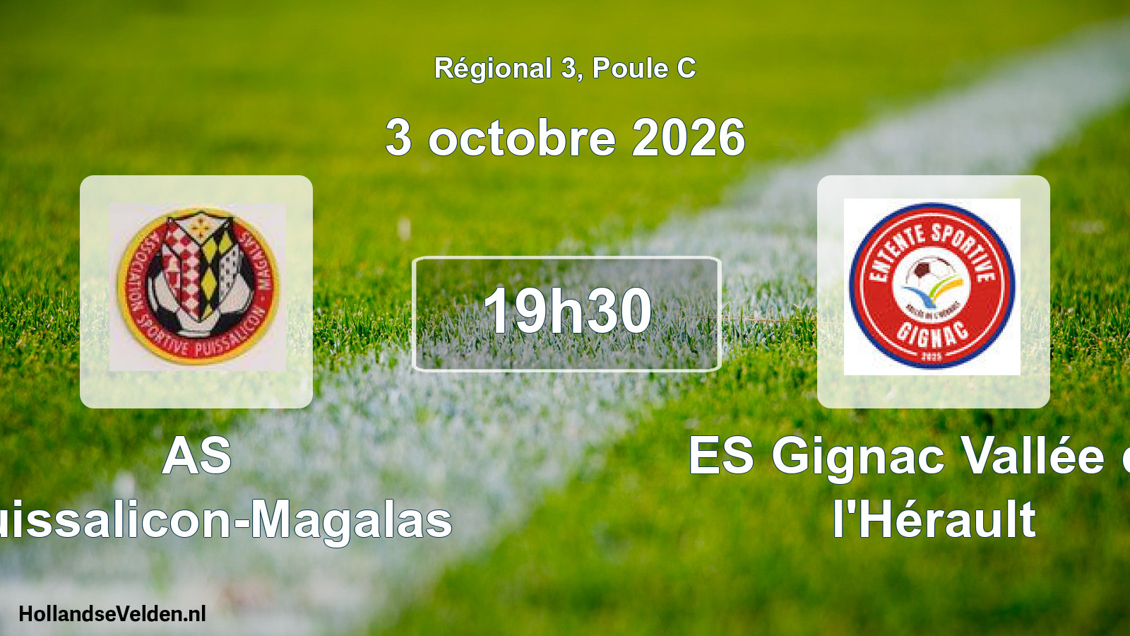 Match programmé: AS Puissalicon-Magalas - ES Gignac Vallée de l'Hérault (3 octobre 2026)