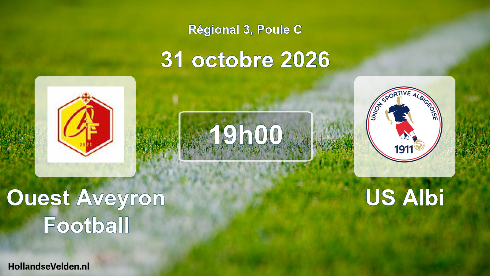 Match programmé: Ouest Aveyron Football - US Albi (31 octobre 2026)