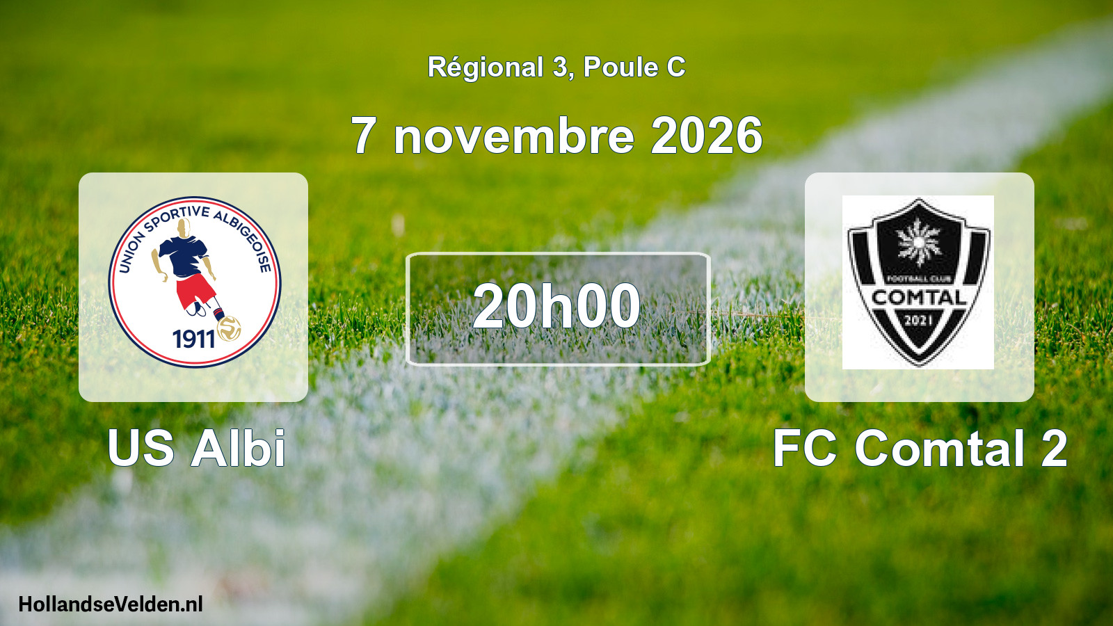 Match programmé: US Albi - FC Comtal 2 (7 novembre 2026)