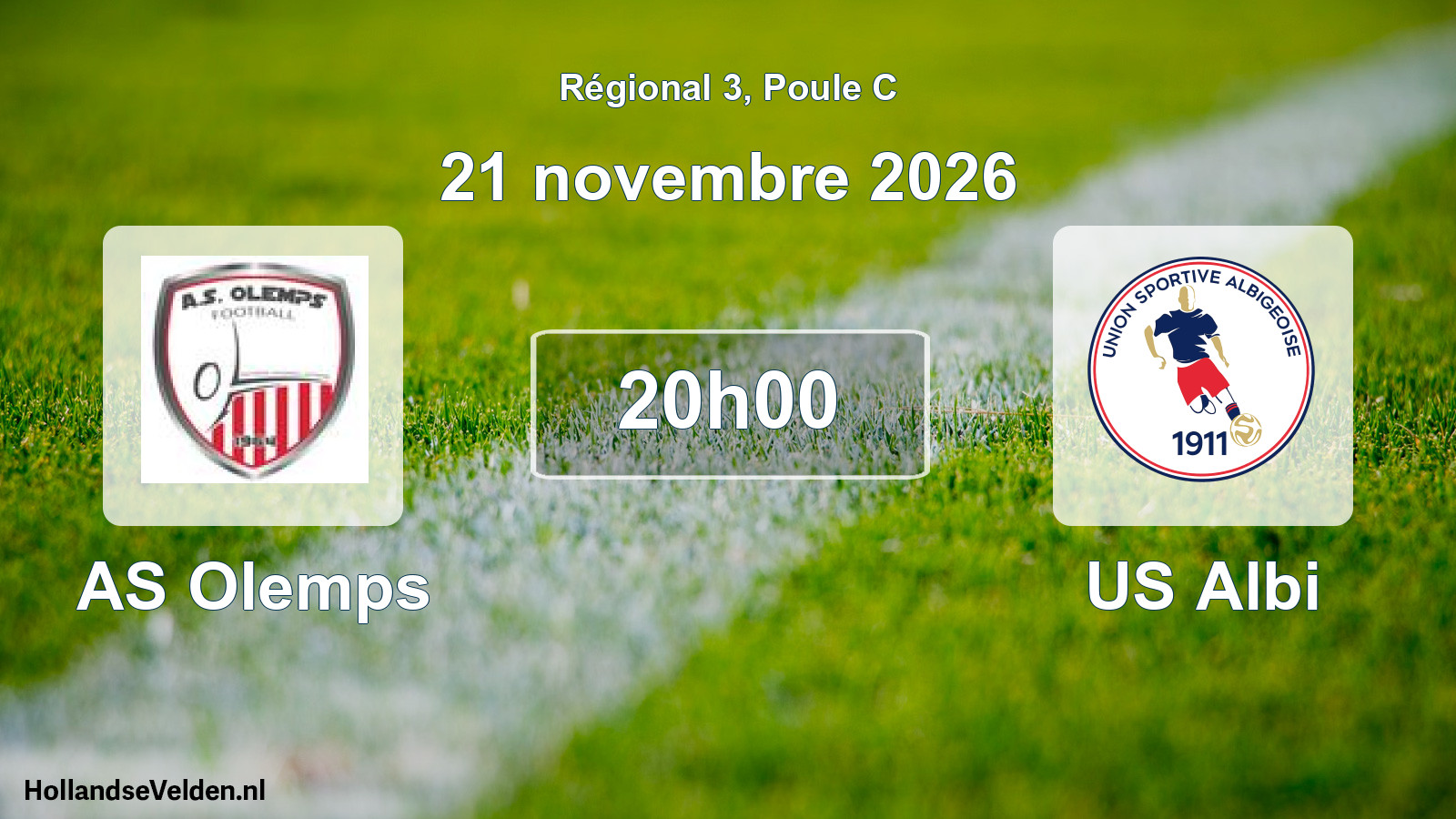 Match programmé: AS Olemps - US Albi (21 novembre 2026)