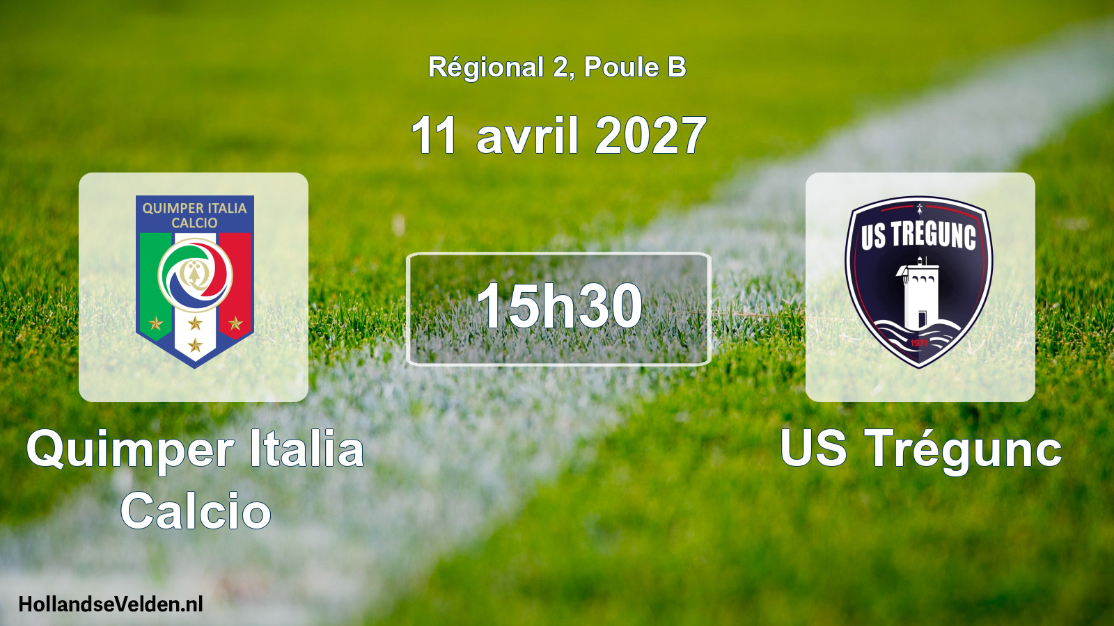 Match programmé: Quimper Italia Calcio - US Trégunc (11 avril 2027)
