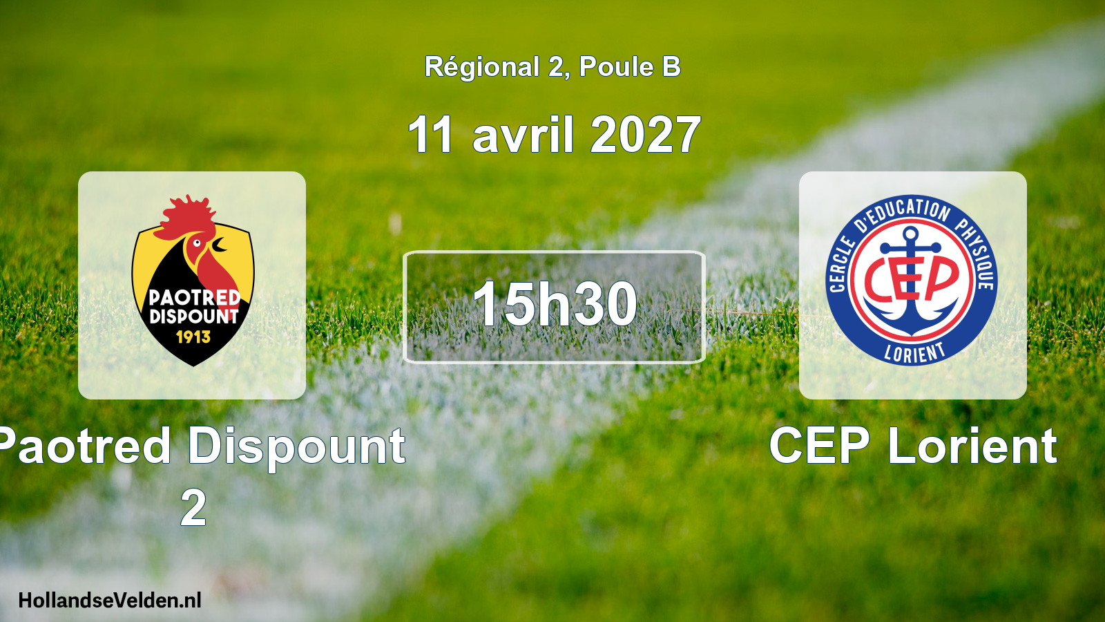 Scheduled Match: Paotred Dispount 2 - CEP Lorient (11 April 2027)