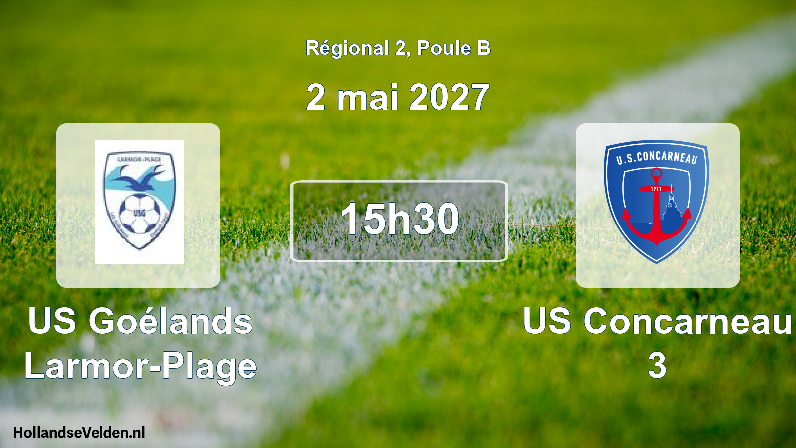Match programmé: US Goélands Larmor-Plage - US Concarneau 3 (2 mai 2027)
