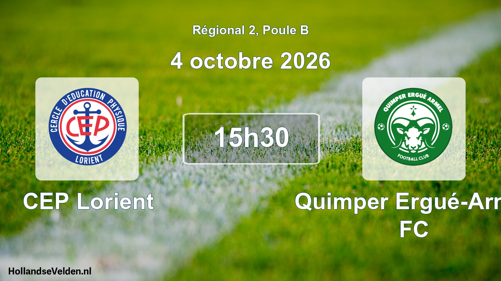 Match programmé: CEP Lorient - Quimper Ergué-Armel FC (4 octobre 2026)