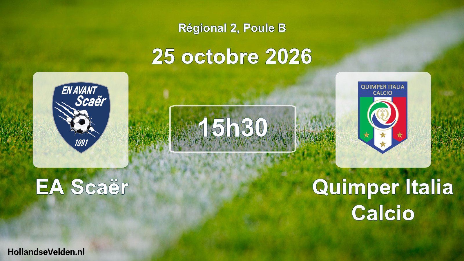 Match programmé: EA Scaër - Quimper Italia Calcio (25 octobre 2026)