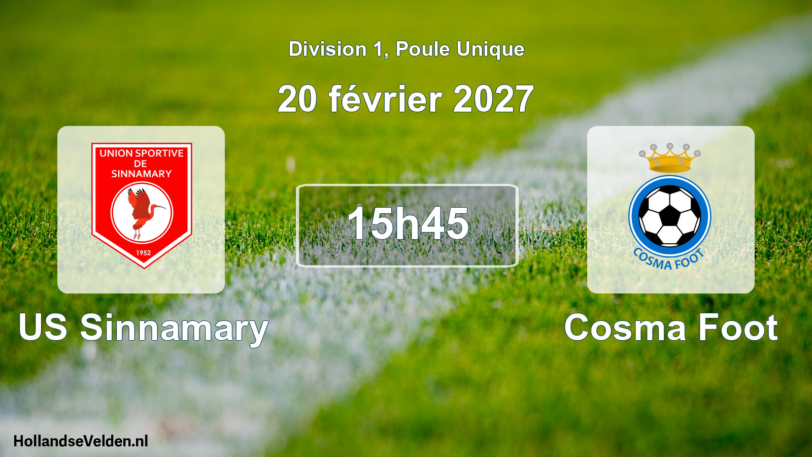 Match programmé: US Sinnamary - Cosma Foot (20 février 2027)
