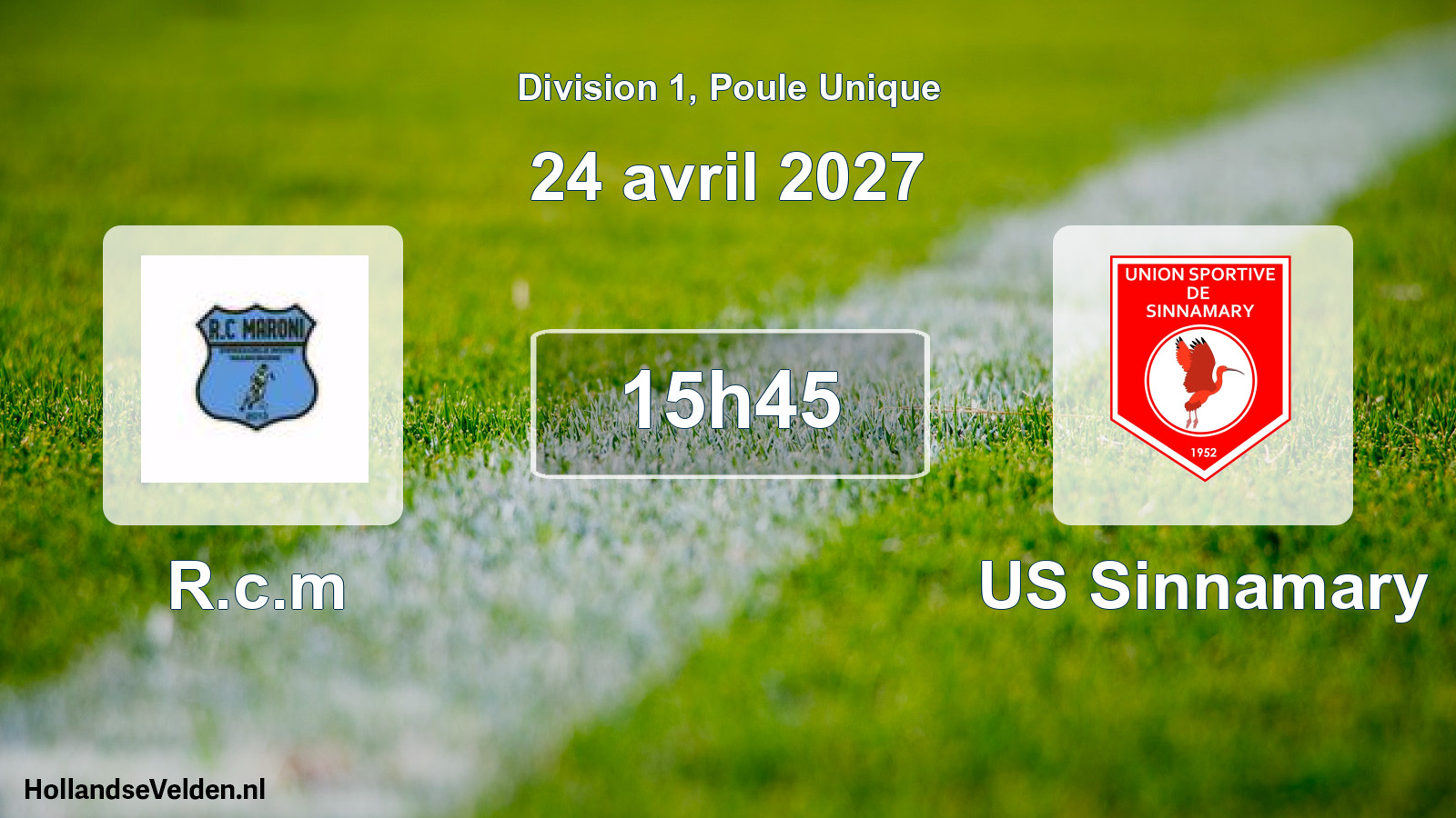 Match programmé: R.c.m - US Sinnamary (24 avril 2027)