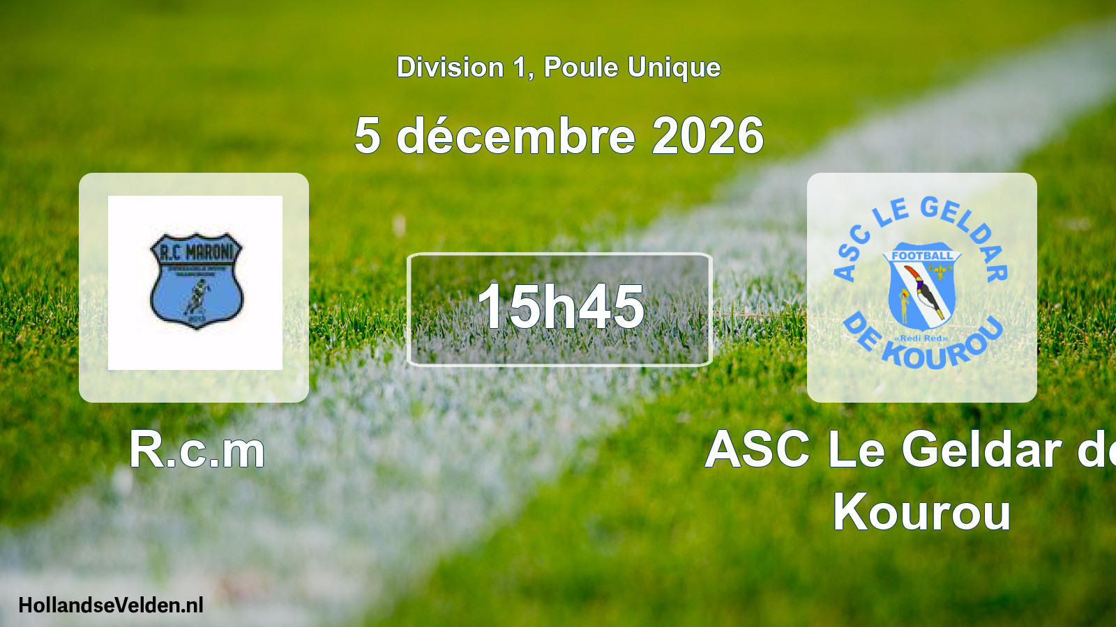 Match programmé: R.c.m - ASC Le Geldar de Kourou (5 décembre 2026)