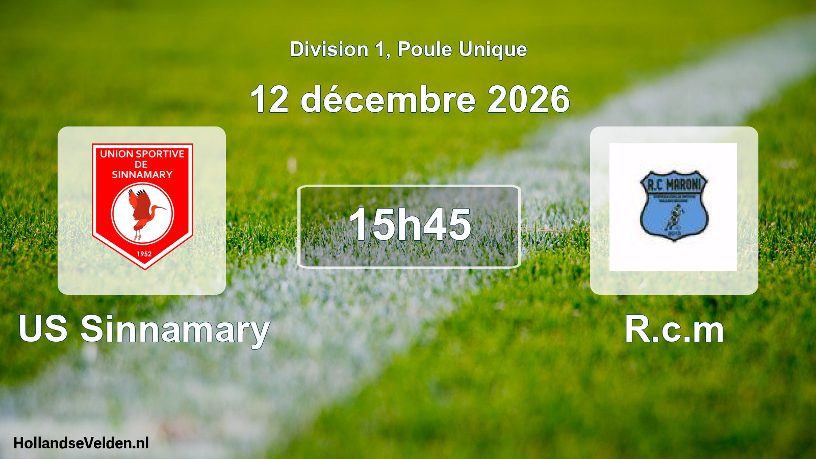 Match programmé: US Sinnamary - R.c.m (12 décembre 2026)