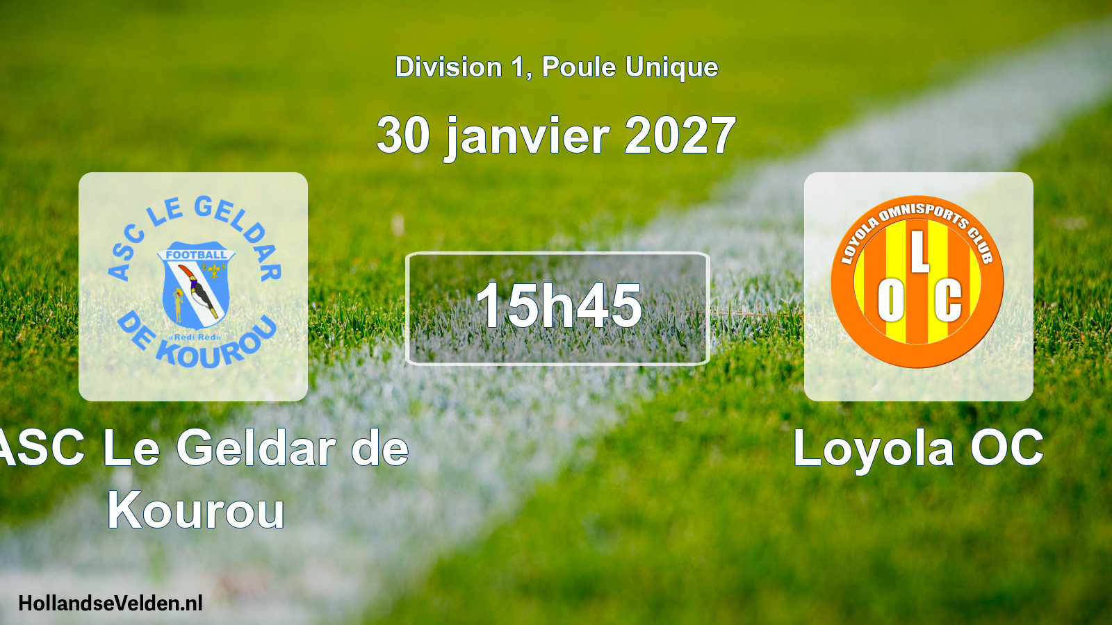 Match programmé: ASC Le Geldar de Kourou - Loyola OC (30 janvier 2027)