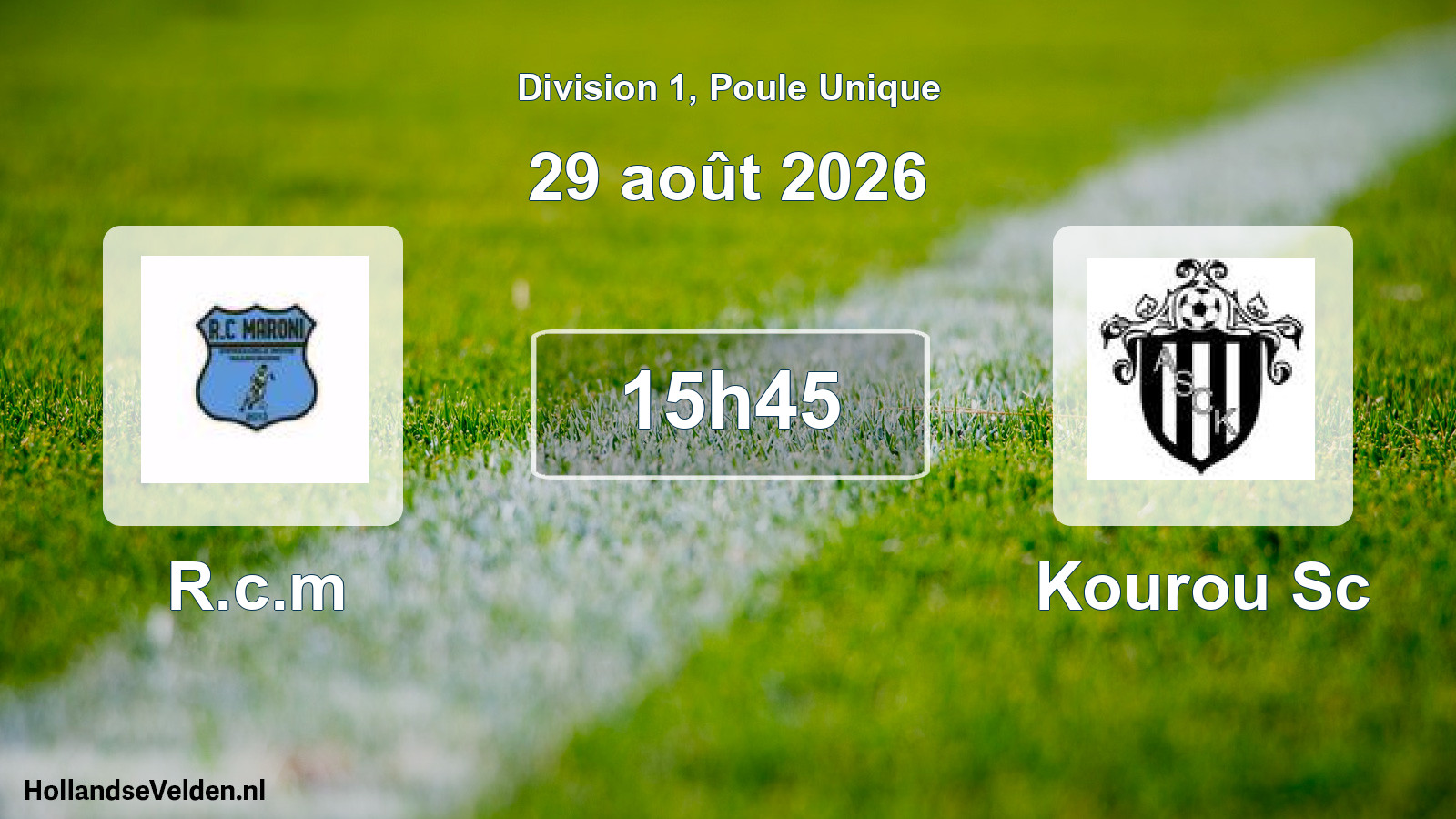 Match programmé: R.c.m - Kourou Sc (29 août 2026)