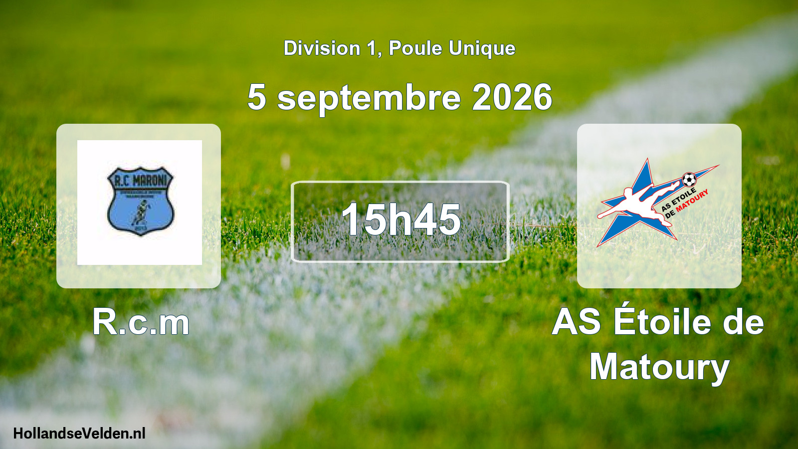 Geplande wedstrijd: R.c.m - AS Étoile de Matoury (5 september 2026)