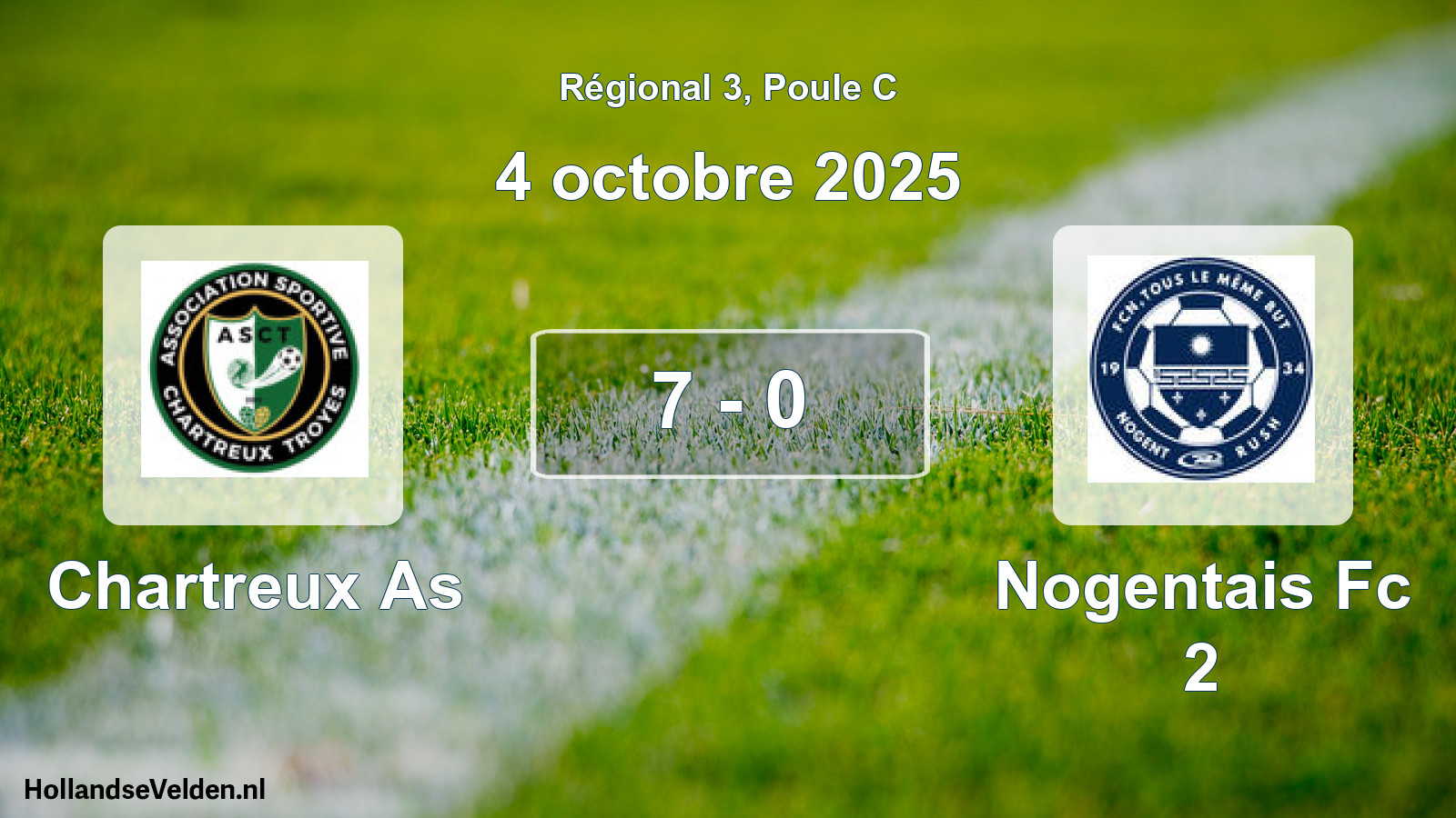 Gespeelde wedstrijd: Chartreux As - Nogentais Fc 2 7 - 0 (4 octobre 2025)