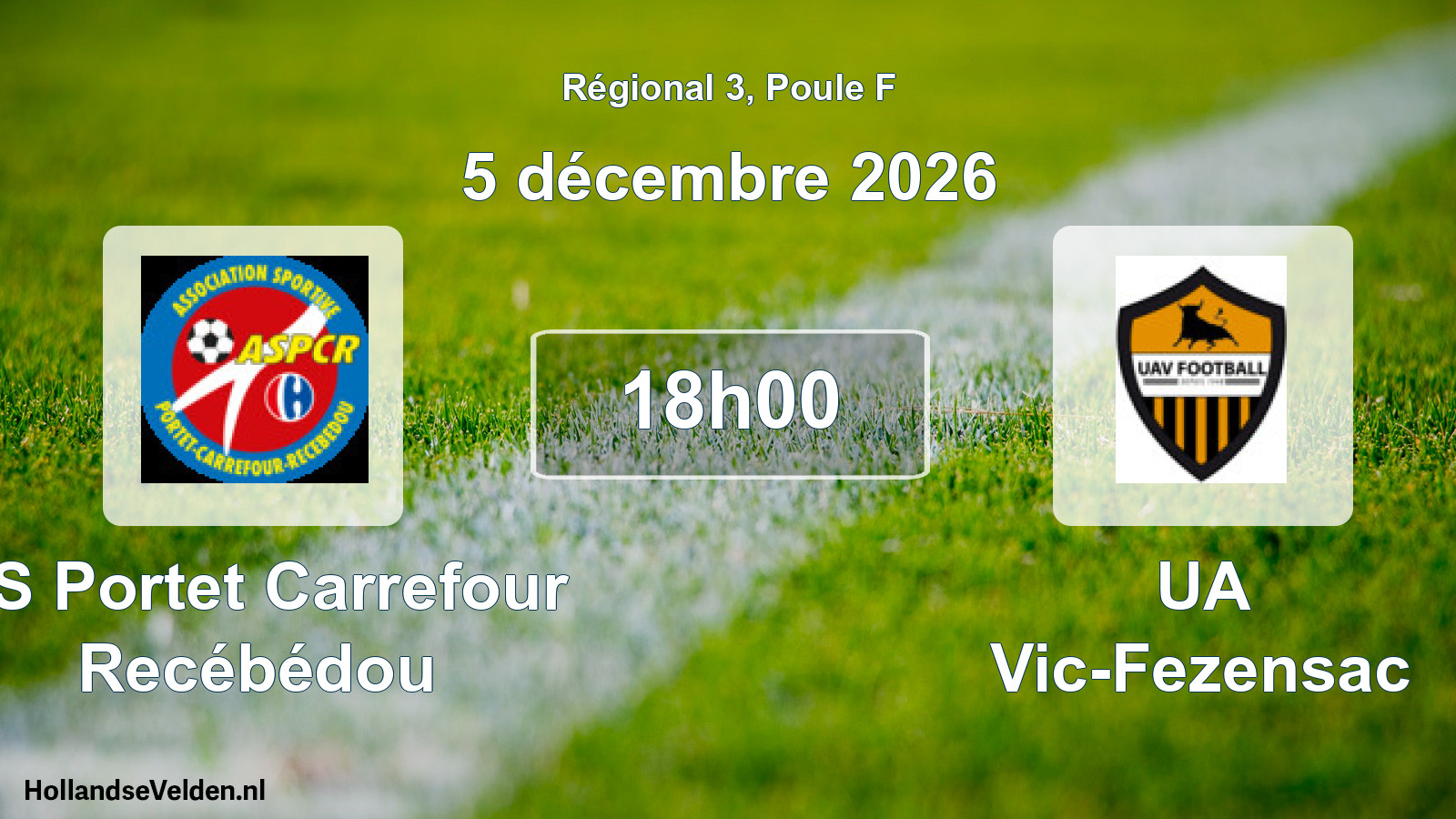 Scheduled Match: AS Portet Carrefour Recébédou - UA Vic-Fezensac (5 December 2026)