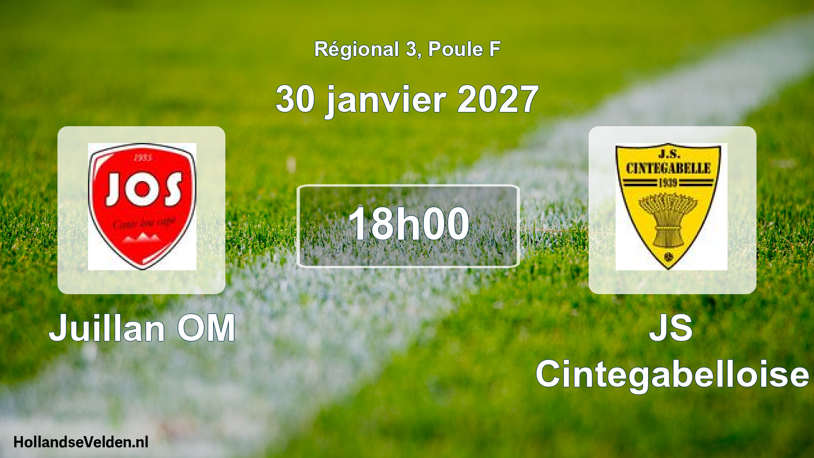 Match programmé: Juillan OM - JS Cintegabelloise (30 janvier 2027)
